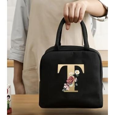 Imagem de Bolsa Térmica Portátil Para Trabalho e Escola Estampa com Letras (22 X 18,5 X 11,5 Cms) (T)