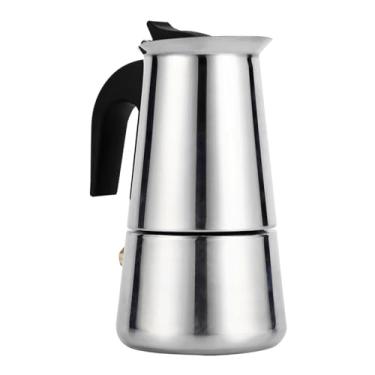 Imagem de Ainoli 100ml / 200ml / 300ml / 450ml Aço inoxidável Moka Pot Cafeteira Fogão para uso em escritório doméstico (100ml)