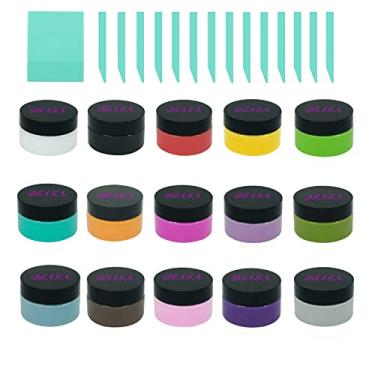 Imagem de DGAGA Conjuntos de pasta de giz de 15 cores para estênceis, kit de pintura artesanal de giz DIY, materiais de arte, pintura em decoração de casa, móveis de madeira, quadro-negro, tecido, tinta de