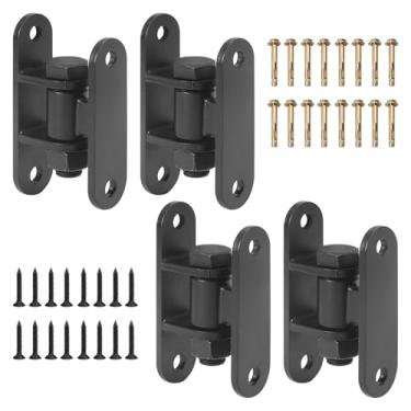 Imagem de Rasugarlary Dobradiças de portão resistentes, dobradiça de portão de montagem na parede com parafuso para portões de fazenda, cercas de madeira, portões de metal, preto - 4 pares (parafusos removíveis