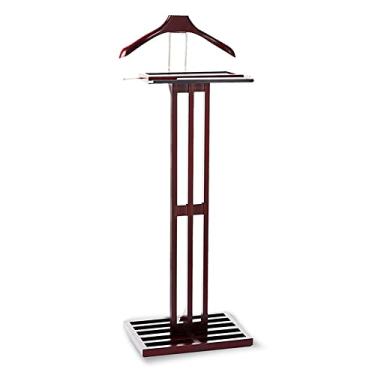 Imagem de A1DFDFGOQSFG Suporte de chão com manobrista de madeira/organizador de roupas/cabide de casaco e calça organizador de gravata e gancho de cinto cabide independente para terno