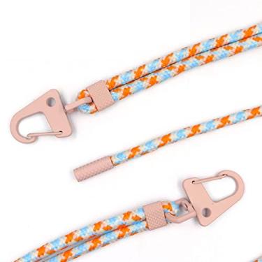 Imagem de Correia de telefone de cor pura para celular Corda longa pendurada para capa de telefone, laranja azul