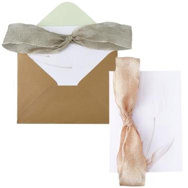 Imagem de GORGECRAFT 2 peças de cartões de voto de casamento tulipas capa em relevo cartões de papel dobrados livros de visitas com envelopes de papel fitas suprimentos elegantes para noivos, noivados