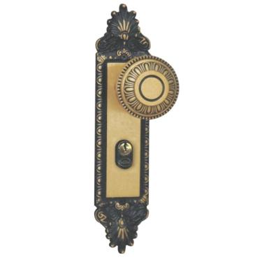 Imagem de Fechadura Externa Espelho Aço 40mm Mgm Colonial Bronze Latonado