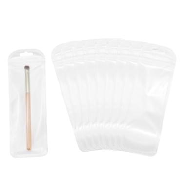 Imagem de PATIKIL Sacos plásticos de joias longas, 6 cm x 18,5 cm, 100 peças, bolsa com zíper autovedável transparente e reutilizável, com orifício para pendurar para colares, embalagem de caneta, transporte