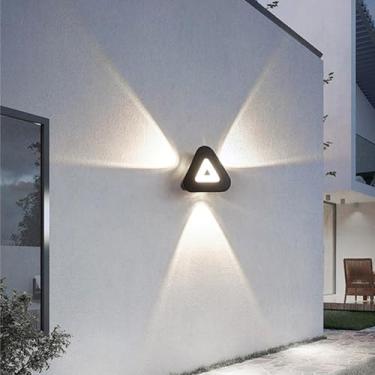 Imagem de GZZBMY LED Outdoor Arandela IP65 Impermeável Alumínio Iluminação de Parede Moderna Minimalista Arandelas Interior/Exterior para Terraço Varanda Corredor Escada Entrada (Luz Branca Preta, 3 Vezes)