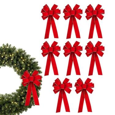 Imagem de Arco de Natal grande | Arco grande de veludo para árvore de Natal - enfeites de festa para janela, guirlanda, lareira, exterior, porta, feriado, parede, varanda, quintal, pátio