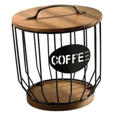 Imagem de Baoblaze Organizador de Cápsulas de Café, Porta-Lanches, Copos e Acessórios Modernos, Cesto Organizador para, Mesa ou Casa, Preto