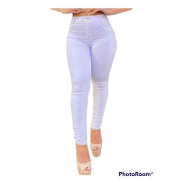 Imagem de Calça Jeans Branca Nefc Jeans Cintura Alta Feminino Hot Pants, Branco,