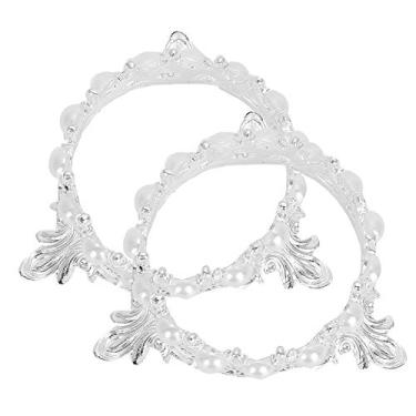 Imagem de ZJchao Suporte para Caneta de Unha, Design de Coroa de Aço Inoxidável Com Decoração de Pérola Falsa para Armazenamento de Canetas de Gel, Estilo retrô Europeu 2 Peças (porta-canetas prateado)