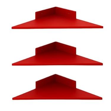 Imagem de Trio canto em mdf Trio cantoneira 35 cm X 35 cm para Quartos, Cozinhas e Salas, Maximiza Espaço de Armazenamento, Adaptada ao Estilo Brasileiro(Vermelho)