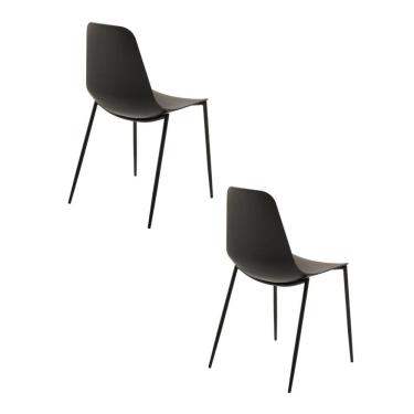 Imagem de Kit 2 Cadeiras Polipropileno Miami Preto