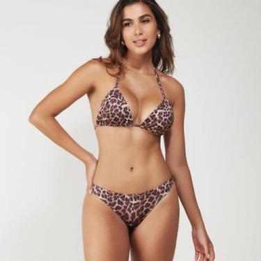 Imagem de Biquini levo animal print, top cortina tanga lateral média - L'evo Bea