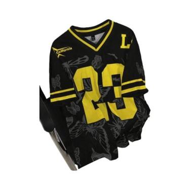 Imagem de Camiseta Feminina De Verão Com Estampa De Borboleta, Decote Em V, Mang