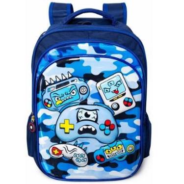Imagem de Mochila Escolar Infantil Criança Alto Relevo Grande 3D-Masculino
