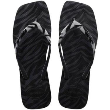 Imagem de Chinelo Havaianas Feminino Slim Square Velvet Preto-Feminino