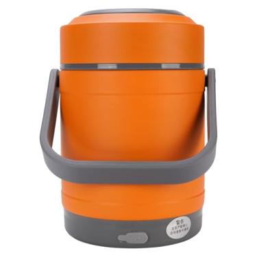 Imagem de Estink 2L Lunch Box Aquecido Cozinhador Térmico Portátil IPX5 À Prova D'Água Aço Inoxidável 304 Aquecedor de Comida Com Cabo USB para Viagem Camping Escritório Uso Doméstico (Laranja)
