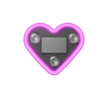 Imagem de Externa Luz ambiente de carro em formato de coração movido a energia solar - decoração de néon LED para pilar C(Purple)