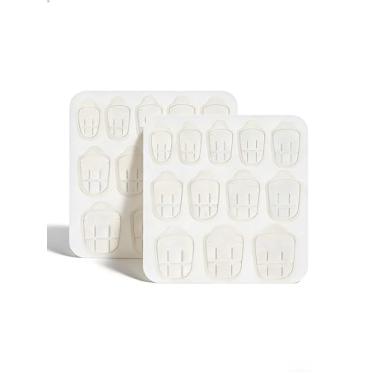 Imagem de 240 peças com abas adesivas de gelatina extra grandes – Adesivos de fixação dupla face para unhas postiças, fácil de aplicar e remover arte de unhas DIY para mulheres e meninas (amarelo)