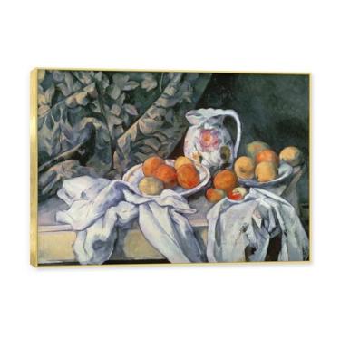 Imagem de Moldura dourada. Arte vintage emoldurada de frutas mortas, pintura clássica de cozinha country, decoração de parede de casa de fazenda quente para sala de jantar e cozinha. B63. 60x84cm-23,6x33,1in