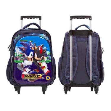 Imagem de Mochila Infantil De Rodinhas Sonic 3D Reforçada Toys 2U