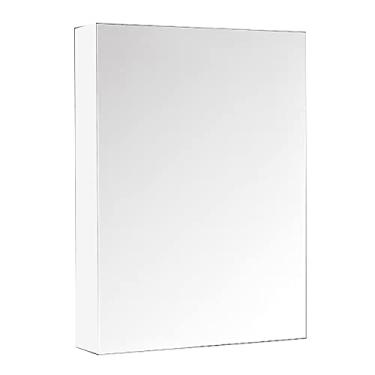 Imagem de Armário de banheiro montado na parede com menos espelho porta armário de parede medicina banheiro armário de parede com prateleiras de armazenamento recesso ou montagem em superfície 48.3 cm L x 68.6