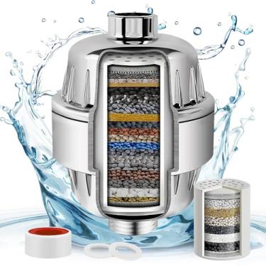 Imagem de Filtro Chuveiro, Filtro de Chuveiro, 2 Cartucho, Cabeça de 25 Estágios Para Remoção de Agua Dura Cloro/Flúor/Metais Pesados
