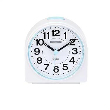 Imagem de Despertador para quarto, pequeno despertador silencioso com luz noturna, operado por bateria, relógio de mesa para quarto e decoração de casa relógio de mesa (azul)