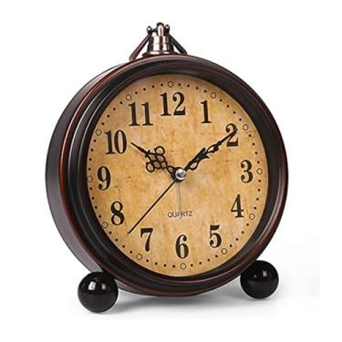 Imagem de x3anggyt5 Despertador para quarto, vintage, pendurável, bateria, despertador, metal, luz noturna, super silenciosa, mesa de quartzo, relógio para quarto, cabeceira, mesa, prateleira, relógio de mesa