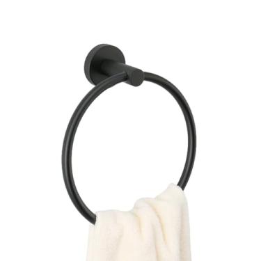 Imagem de Acessórios de banheiro de aço inoxidável, toalheiro preto fosco, suporte de papel higiênico, gancho de barra de toalha, conjunto de ferragens de vaso sanitário, suporte de papel (anel de cavilha)