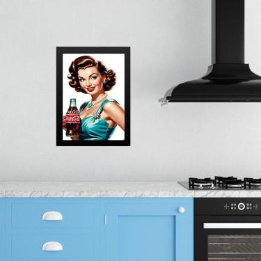 Imagem de Quadro Decorativo Cozinha Pin Up Refrigerante 45X34Cm Vidro