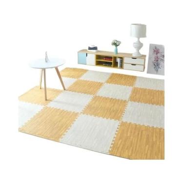 Imagem de Tapete De Atividades Para Bebês Em Espuma Macia Com Textura De Madeira