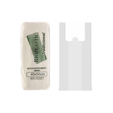 Imagem de Sacola Plástica M. Branca 40X50Cm Rioplastic C/2000  2Pcts 