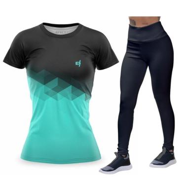 Imagem de Kit Blusa Feminina Academia + Calça Legging Básica-Feminino