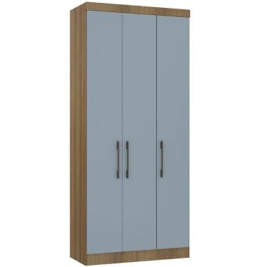 Imagem de Guarda Roupa Modulado 101,50cm 3 Portas Paris Luciane Móveis Avelã Pf Com Grey Sky Pf
