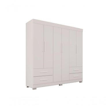 Imagem de Guarda Roupas Casal Texas 6 Portas 4 Gavetas Sem Espelho Salleto Branco