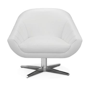 Imagem de Kit 2 Poltronas Giratória Giovana Corino Branco Base Cromada