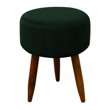 Imagem de Puff Banqueta Decorativo Pés Madeira Verde