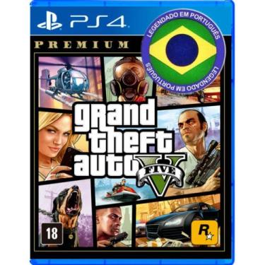 Imagem de Gta V 5 Grand Theft Auto V Premium PS 4 Mídia Física Original Sony Lac