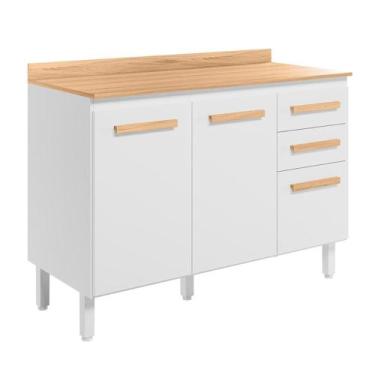 Imagem de Balcão Intenza com tampo 120 cm com 3 Portas e 2 Gavetas - Nicioli, Br