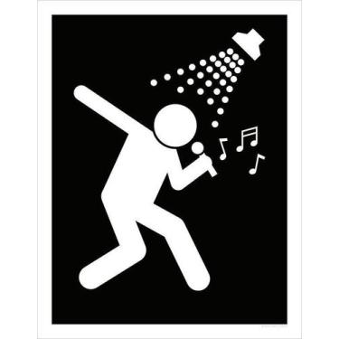 Imagem de Kit 10 Placa Acm Banheiro Cantando Chuveiro 18X23 - Sinalizo