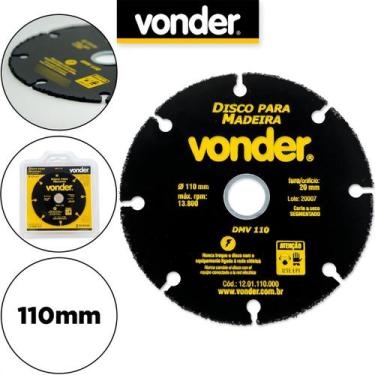 Imagem de Disco Para Corte Vonder Madeira 110mm Dvm110 Piso Laminado Preto