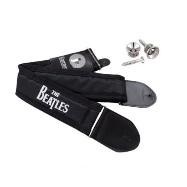 Imagem de Correia Violão Guitarra Baixo Acolchoada THE BEATLES com Par de Roldan