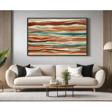 Imagem de Quadros Decorativos com Moldura Aquarela Tons Terrosos para Sala Quart