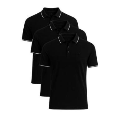 Imagem de Kit 3 Camisas Polo Masculina Básicas Crocker-Masculino