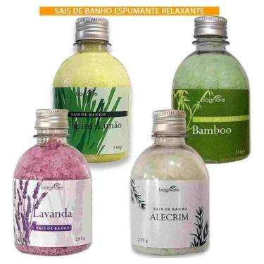 Imagem de Kit 4 Sais De Banho Espumante Para Banheira Hidro 250G Cada - Bagnare 
