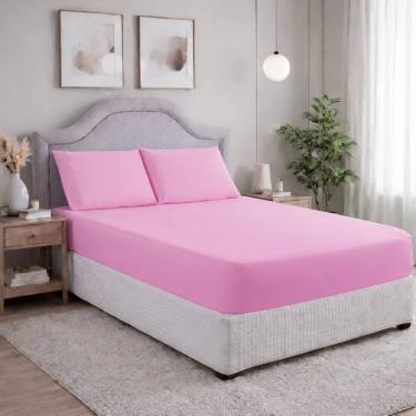 Imagem de Jogo de Lençol Casal 3 Peças Micropercal 400 Fios Conforto Luxo