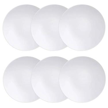 Imagem de Conjunto 6 Pratos de Sobremesa Porcelana Tramontina Branco 21cm Cupê S