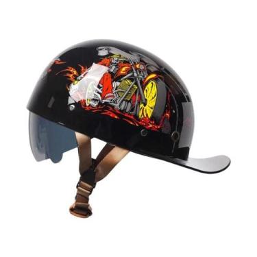 Imagem de Capacete Retro Universal Para Motocicleta, Equipamento De Segurança Pa