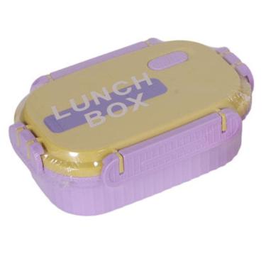 Imagem de Marmita Térmica Lunch Box Com 3 Divisórias + 1 Colher - Roxo